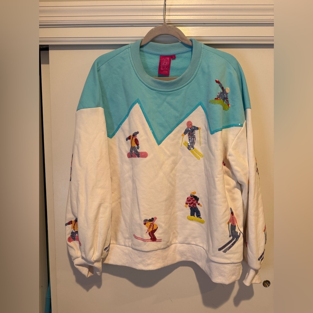 Queen of Sparkles Authentic Ski Sweatshirt Top Medium Great Condition